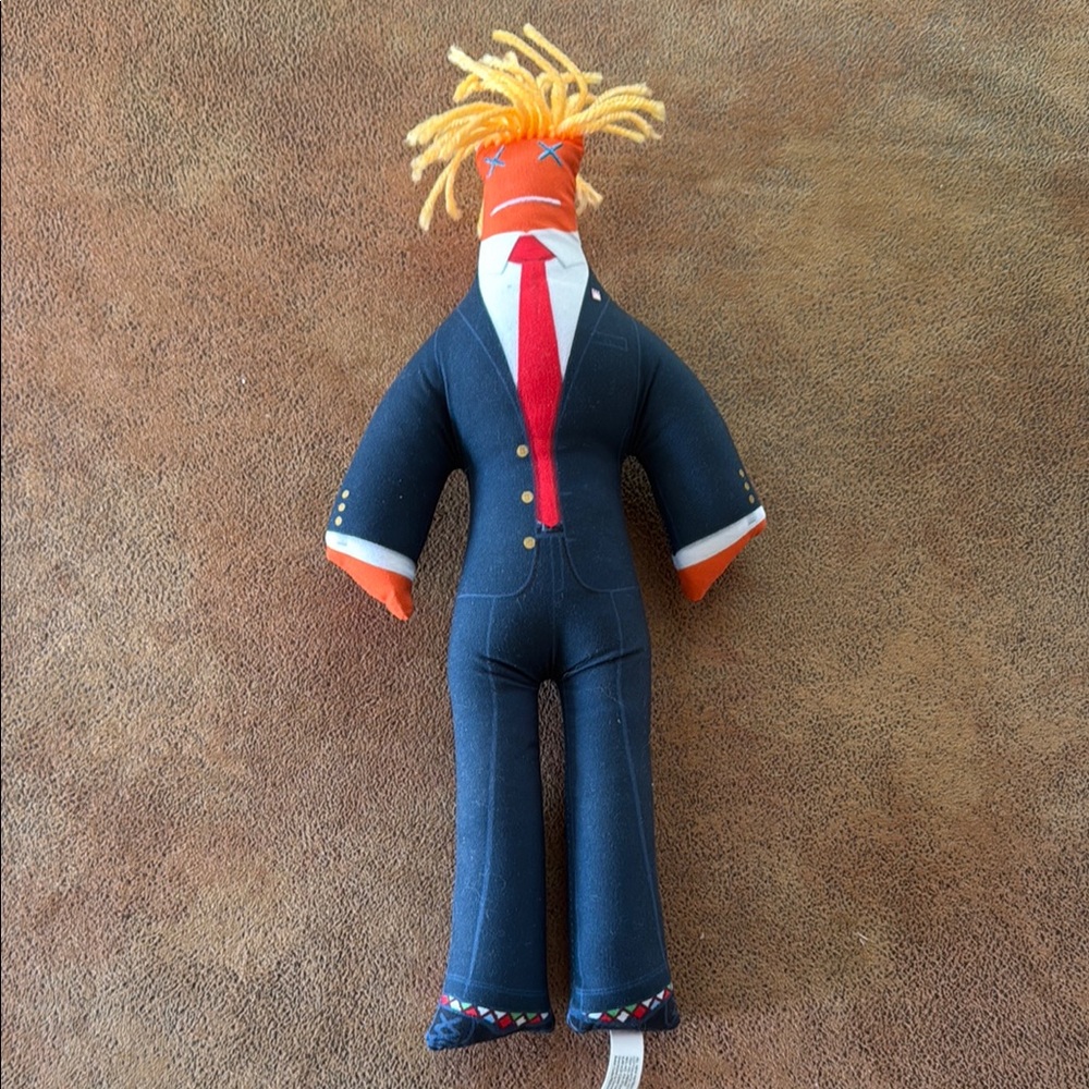 Dammit Doll Trump in suit look alike Orange and Blue Plush